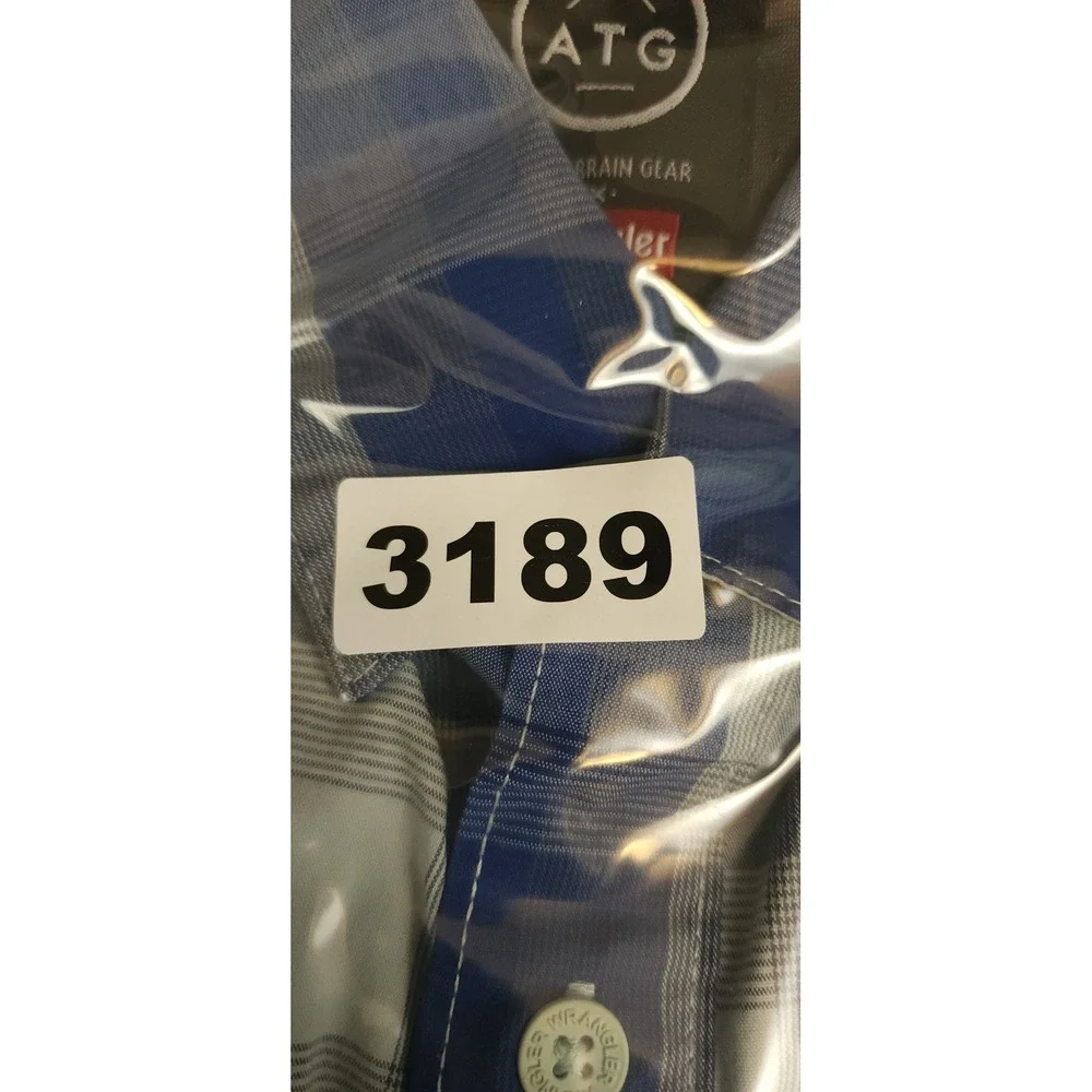 ATG Wrangler All Terrain Gear‎ Mens Plaid Short Sleeve Button Up Shirt